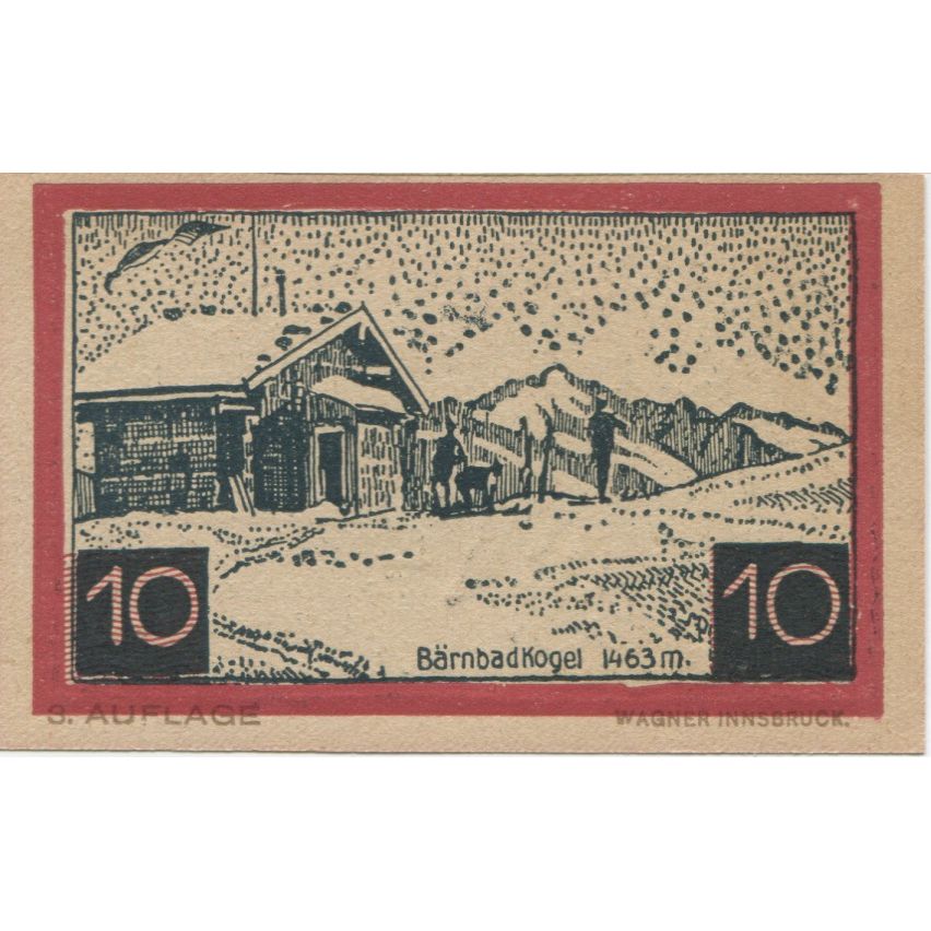 Banknote, Austria, Jochberg, 10 Heller, aigle, 1921 UNC(63) Mehl:FS 419b