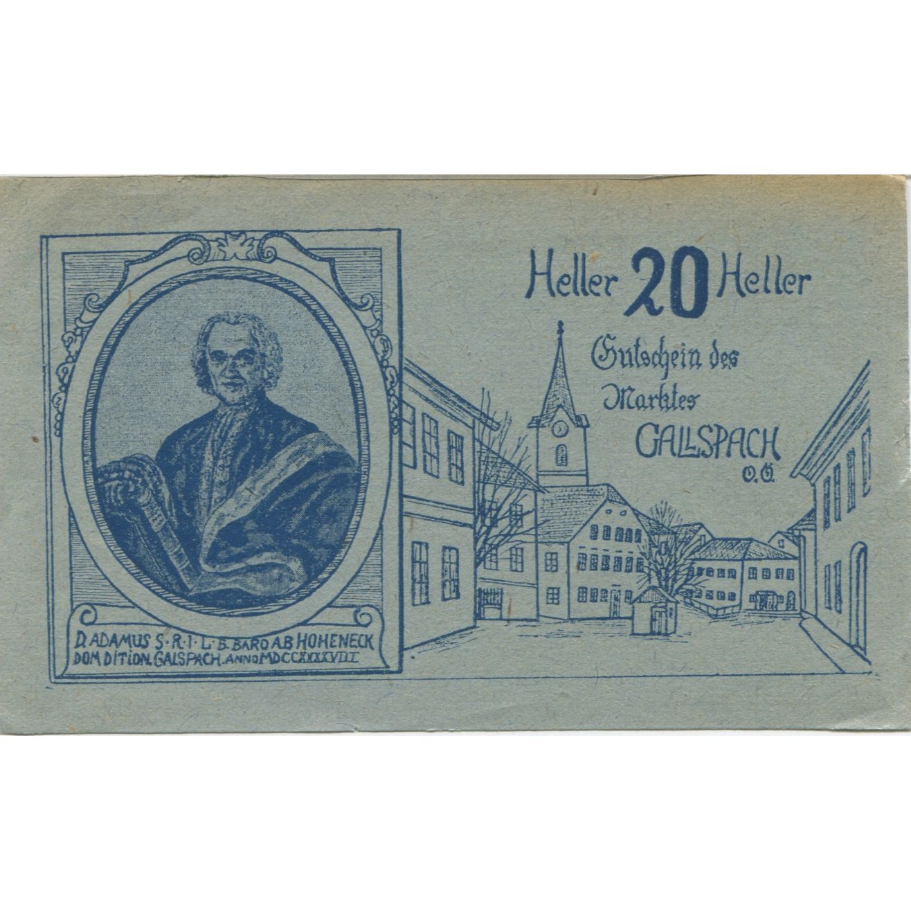 Banknote, Austria, Gallspach, 20 Heller, Blason, 1920, AU(55-58), Mehl:FS 219a