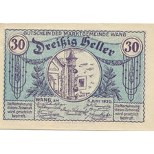 Banknote, Austria, Wang, 30 Heller, Monument, 1920, UNC(63), Mehl:FS 1139