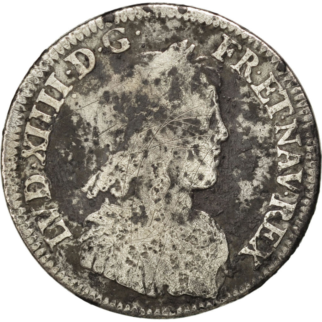 Louis XIV, 1/4 Ecu à la mèche longue 1652 Paris, KM 162.1