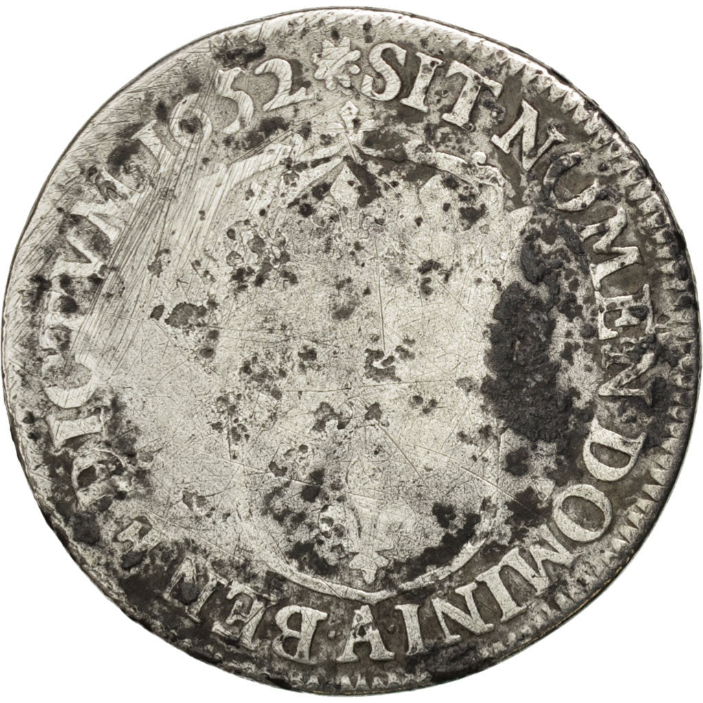 Louis XIV, 1/4 Ecu à la mèche longue 1652 Paris, KM 162.1