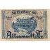 Banknote, Austria, Altenmarkt, 50 Heller, gare, 1920 UNC(63) Mehl:FS 29a