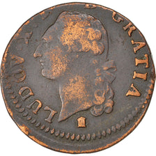 Coin, France, Louis XVI, Sol ou sou, Sol, 1788, Bordeaux, VF(20-25), Copper
