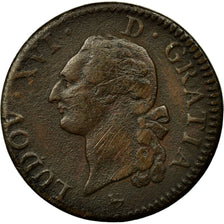 Moneta, Francja, Louis XVI, Sol ou sou, Sol, 1791, Paris, VF(30-35), Miedź