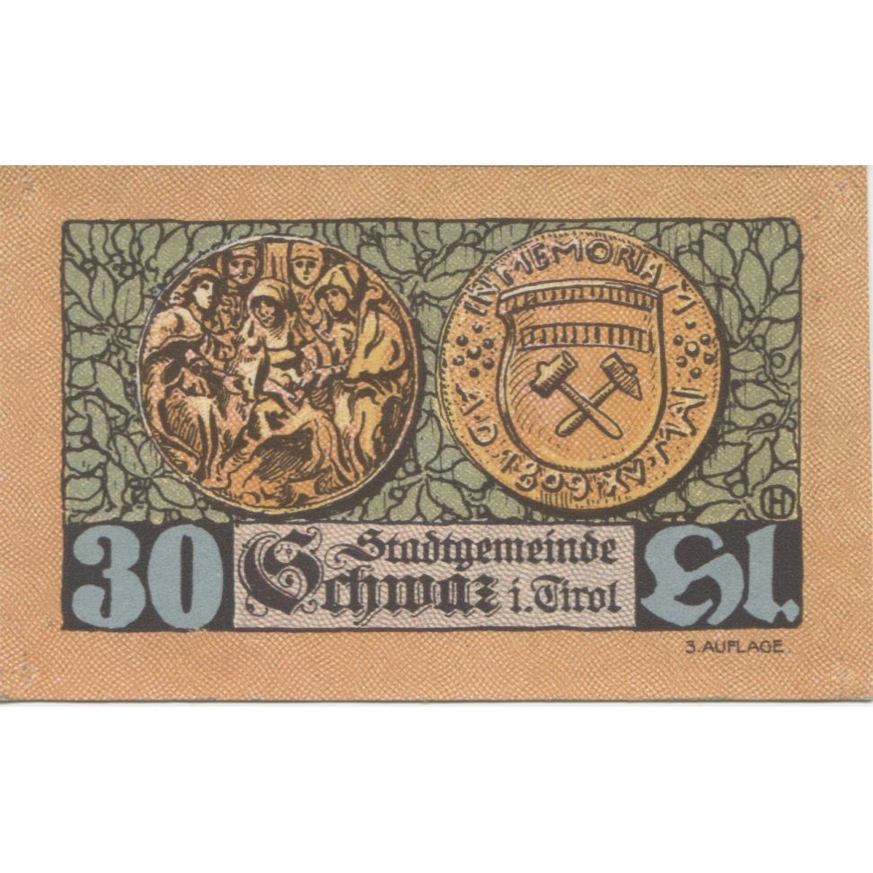 Banknote, Austria, Schwaz, 30 Heller, aigle, 1920 UNC(63), Mehl:FS 983f