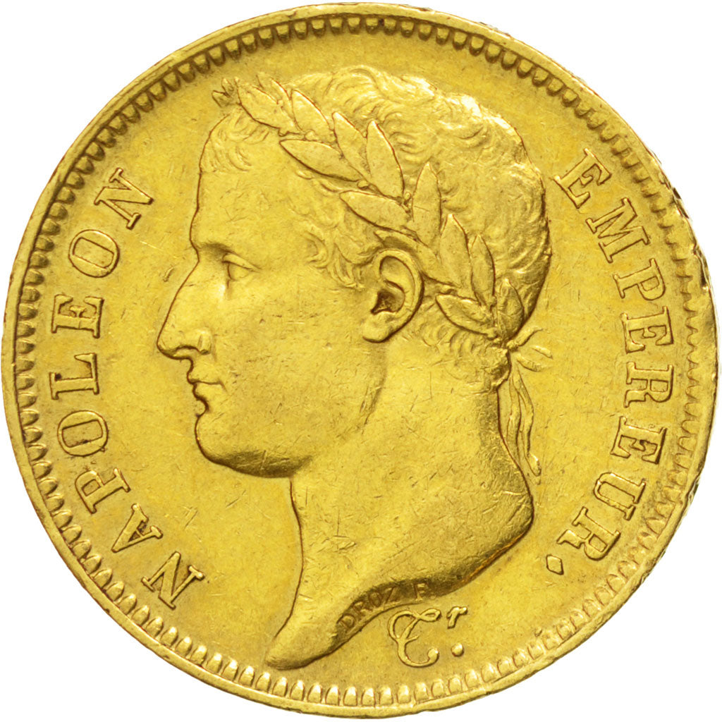 FRANCE, Napoléon I, 40 Francs, 1811, Paris, KM #696.1, AU(50-53), Gold, Gadoury