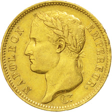 FRANCE, Napoléon I, 40 Francs, 1811, Paris, KM #696.1, AU(50-53), Gold, Gadoury
