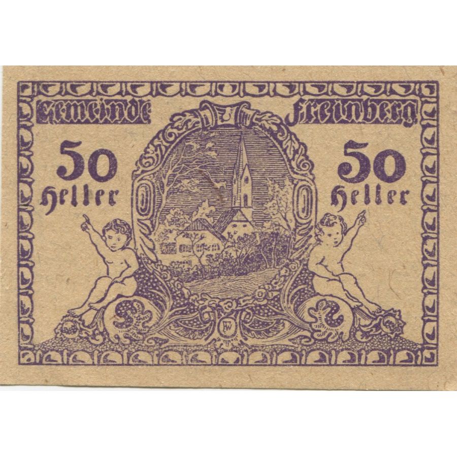 Banknote, Austria, Freinberg, 50 Heller, village, 1920 UNC(63) Mehl:FS 211Ic