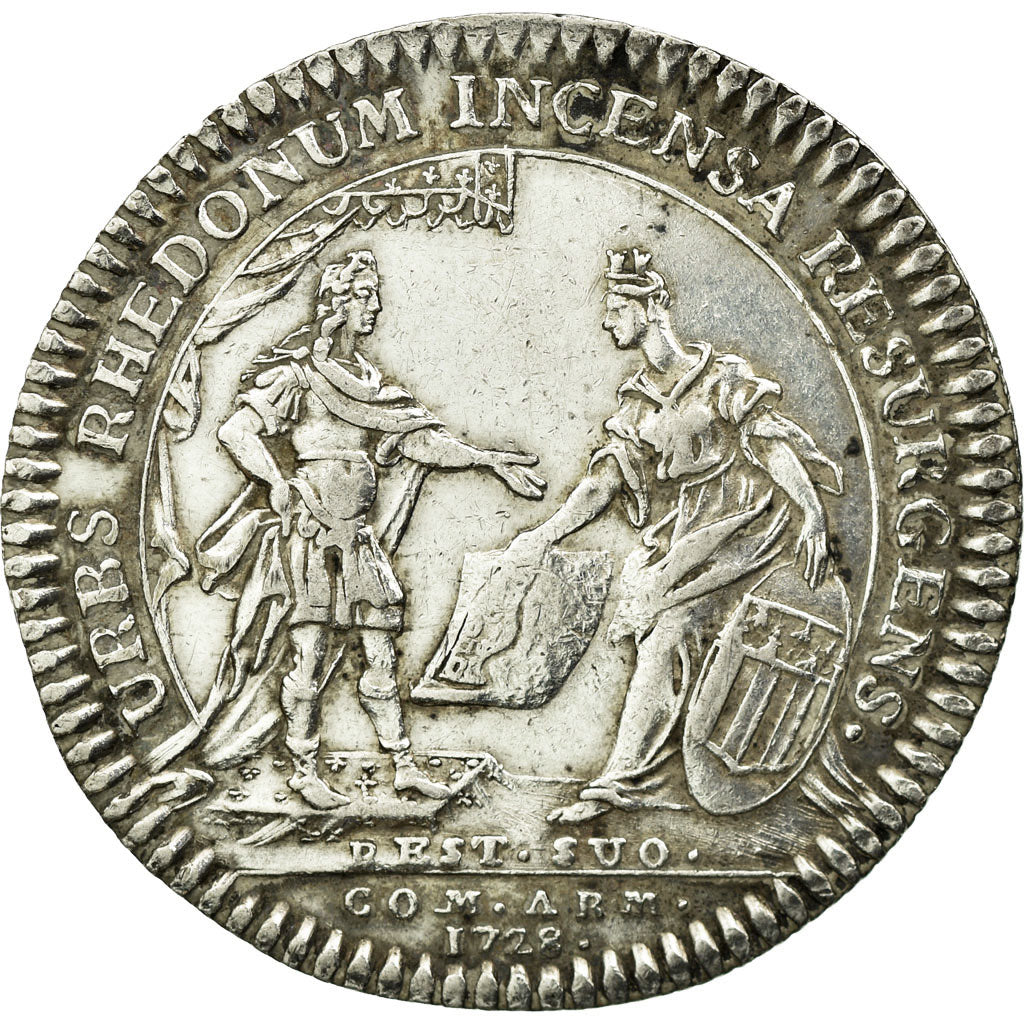 France, Token, Royal, 1728, AU(50-53), Silver, Feuardent:8747