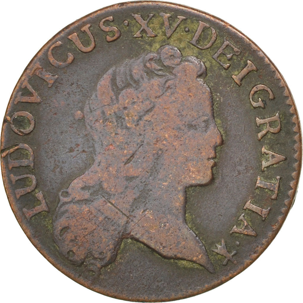 FRANCE, Demi sol au buste enfantin, 1/2 Sol, 1720, Metz, KM #451.2, VF(20-25),..