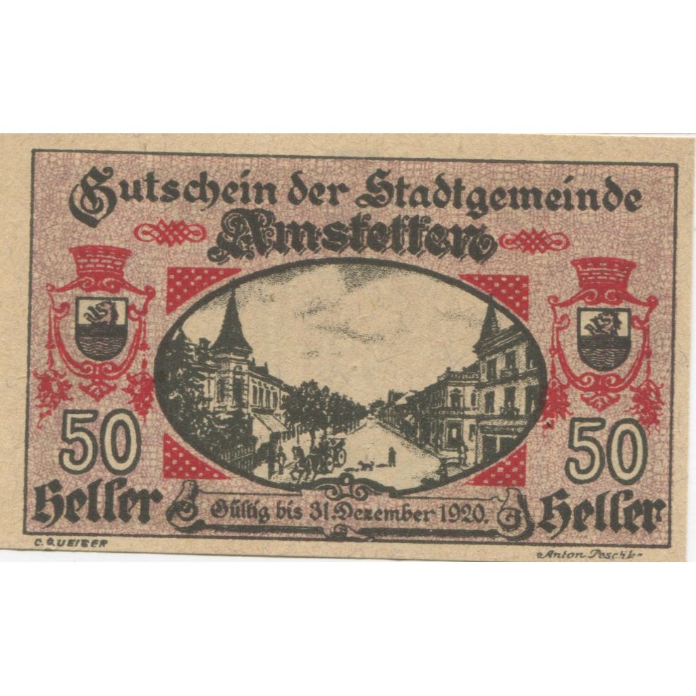 Banknote, Austria, Amstetten, 50 Heller, rue 1920-12-31, UNC(63), Mehl:FS 37II