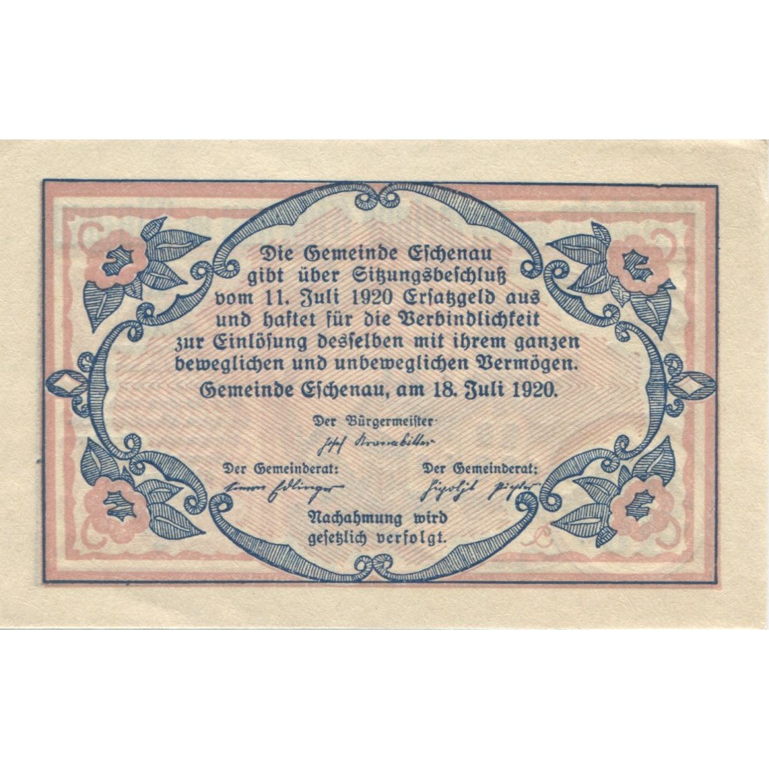 Banknote, Austria, Eschenau, 10 Heller, Maison, 1920, UNC(63), Mehl:FS 188b