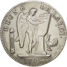 Coin, France, Écu de 6 livres françoise, 6 Livres, 1793, Paris, AU(50-53)