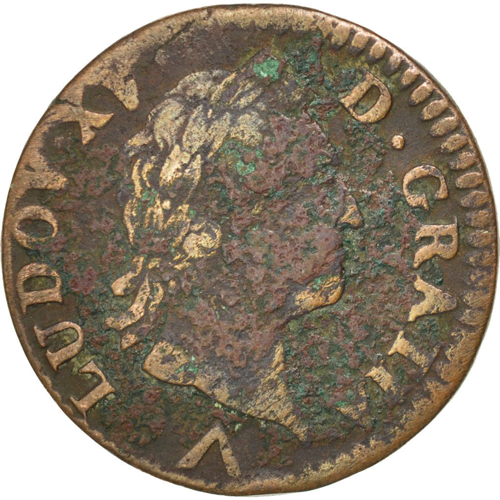 Coin, France, Louis XV, Sol à la vieille tête, Sol, 1772, Lille, F(12-15)