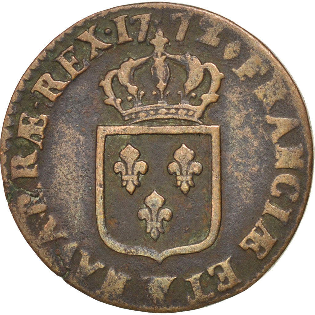 Coin, France, Louis XV, Sol à la vieille tête, Sol, 1772, Lille, F(12-15)