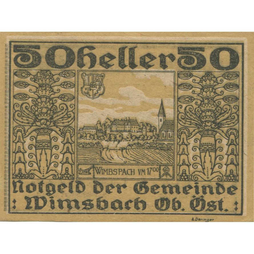 Banknote, Austria, Wimsbach, 50 Heller, Eglise, 1920, UNC(63), Mehl:FS 1240aA