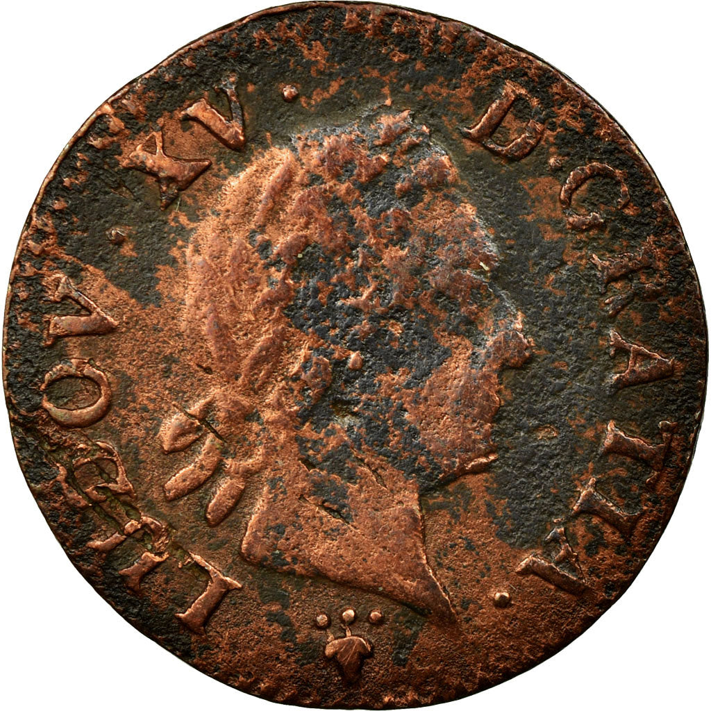 Coin, France, Louis XV, Liard à la vieille tête, Liard, 1769, Reims