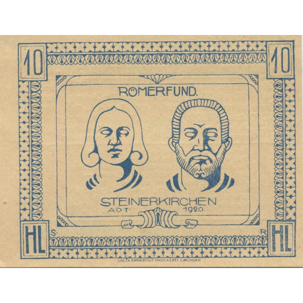 Banknote Austria Steinerkirchen 10Heller, portrait 1920 UNC(63) Mehl:FS 1029IIa