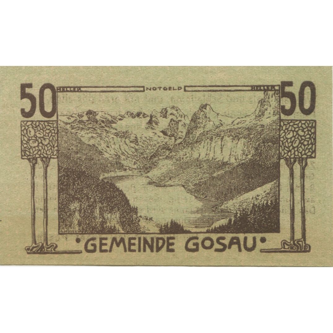 Banknote, Austria, Gosau, 50 Heller, montagne, 1920, UNC(63), Mehl:FS 251