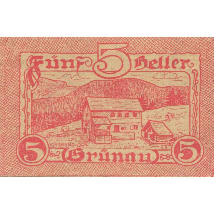 Banknote, Austria, Grünau, 5 Heller, chalet 1920-11-30, UNC(63), Mehl:FS 300a