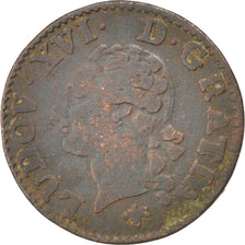 Münze, Frankreich, Louis XVI, Liard, Liard, 1779, La Rochelle, SGE+, Kupfer