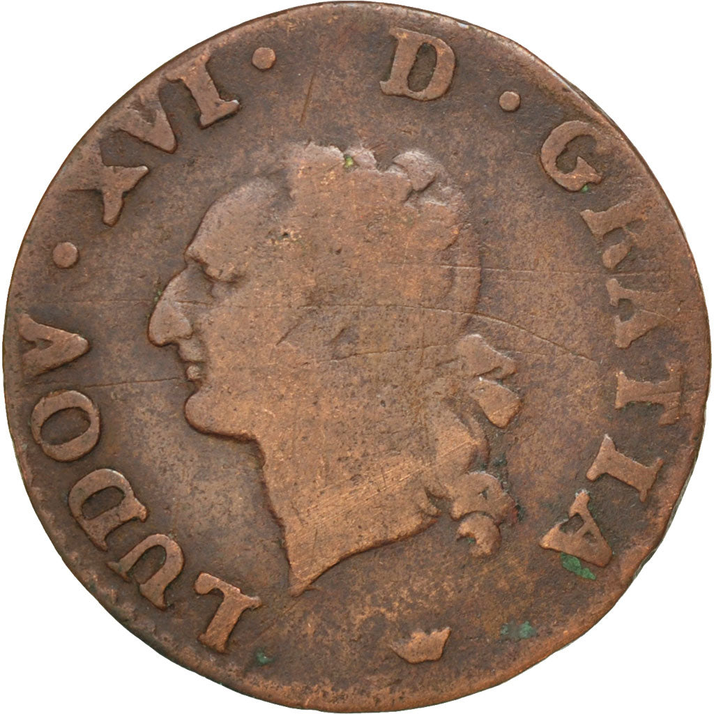 Francia, Louis XVI, Liard, Liard, 1784, Toulouse, B, Rame, KM:585.10, Gadoury...
