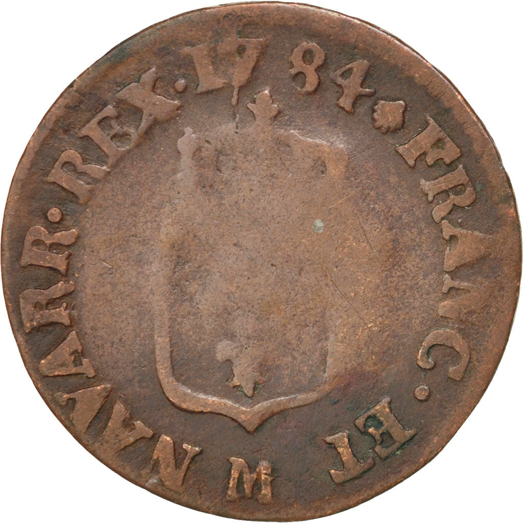 Francia, Louis XVI, Liard, Liard, 1784, Toulouse, B, Rame, KM:585.10, Gadoury...