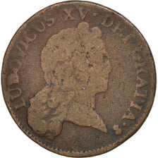 Francia, Louis XV, Demi sol au buste enfantin, 1/2 Sol, 1721, Paris, B+, Rame...