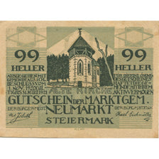 Banknote, Austria, Neumarkt, 99 Heller, Eglise, 1921 UNC(63) Mehl:FS 661a