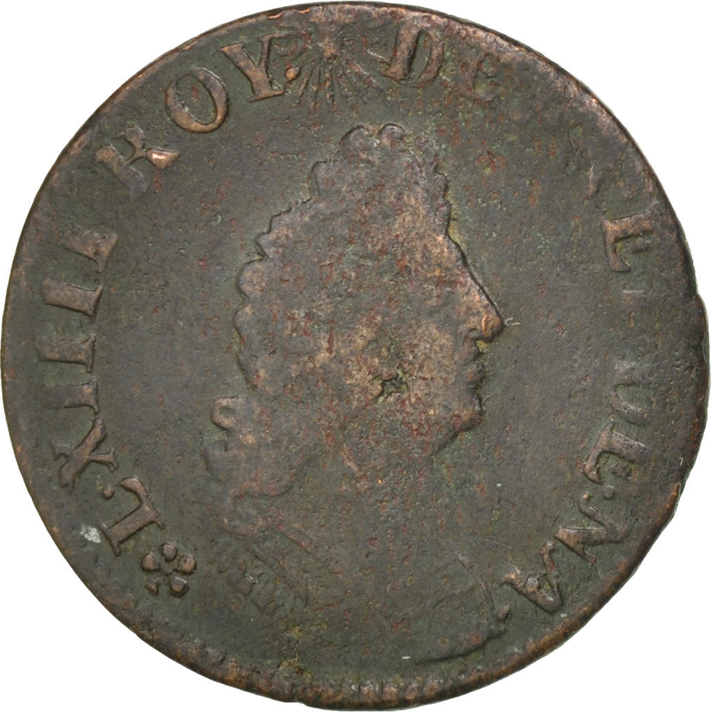 FRANCE, Quatre deniers de Strasbourg, 4 Deniers, 1696, Strasbourg, KM #310,...