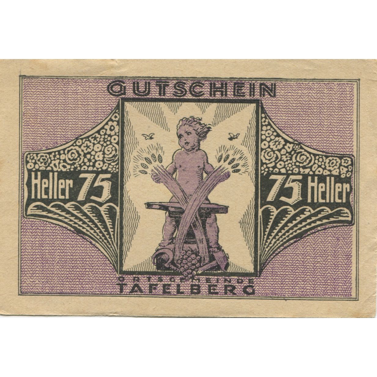 Banknote, Austria, Tafelberg, 75 Heller, Monument, 1920 AU(55-58) Mehl:FS 1054