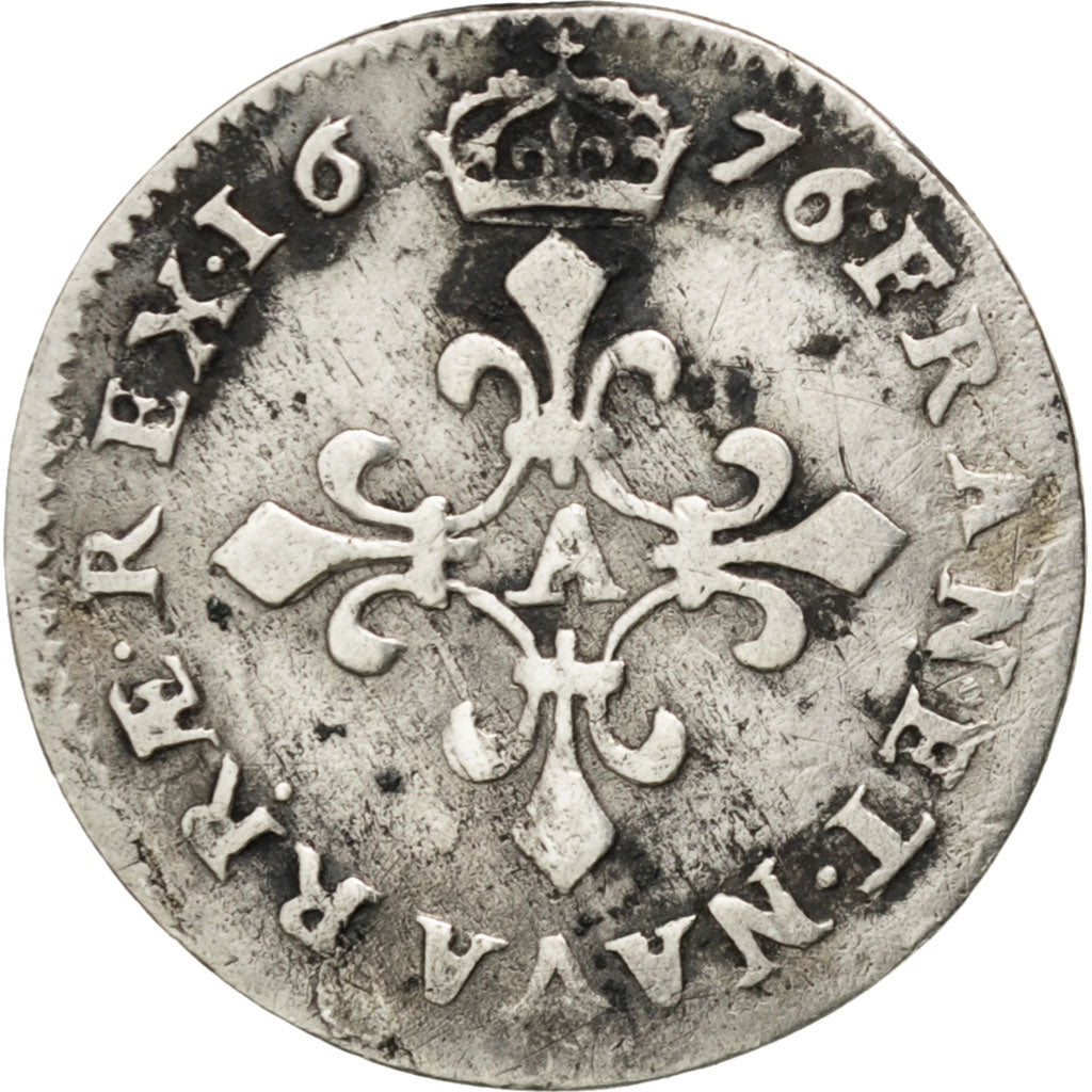 FRANCE, 4 Sols dits « des Traitants », 4 Sols, 1676, Paris, KM #23...