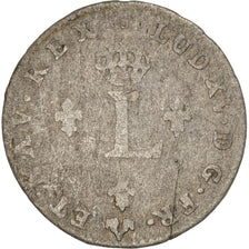 FRANCE, Double sol (2 sous) en billon, 2 Sols, 1739, Poitiers, KM #500.8,...