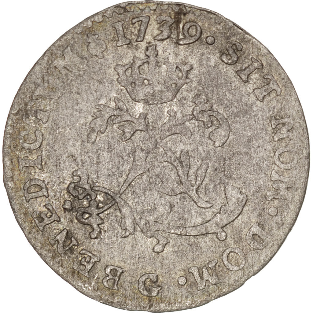 FRANCE, Double sol (2 sous) en billon, 2 Sols, 1739, Poitiers, KM #500.8,...