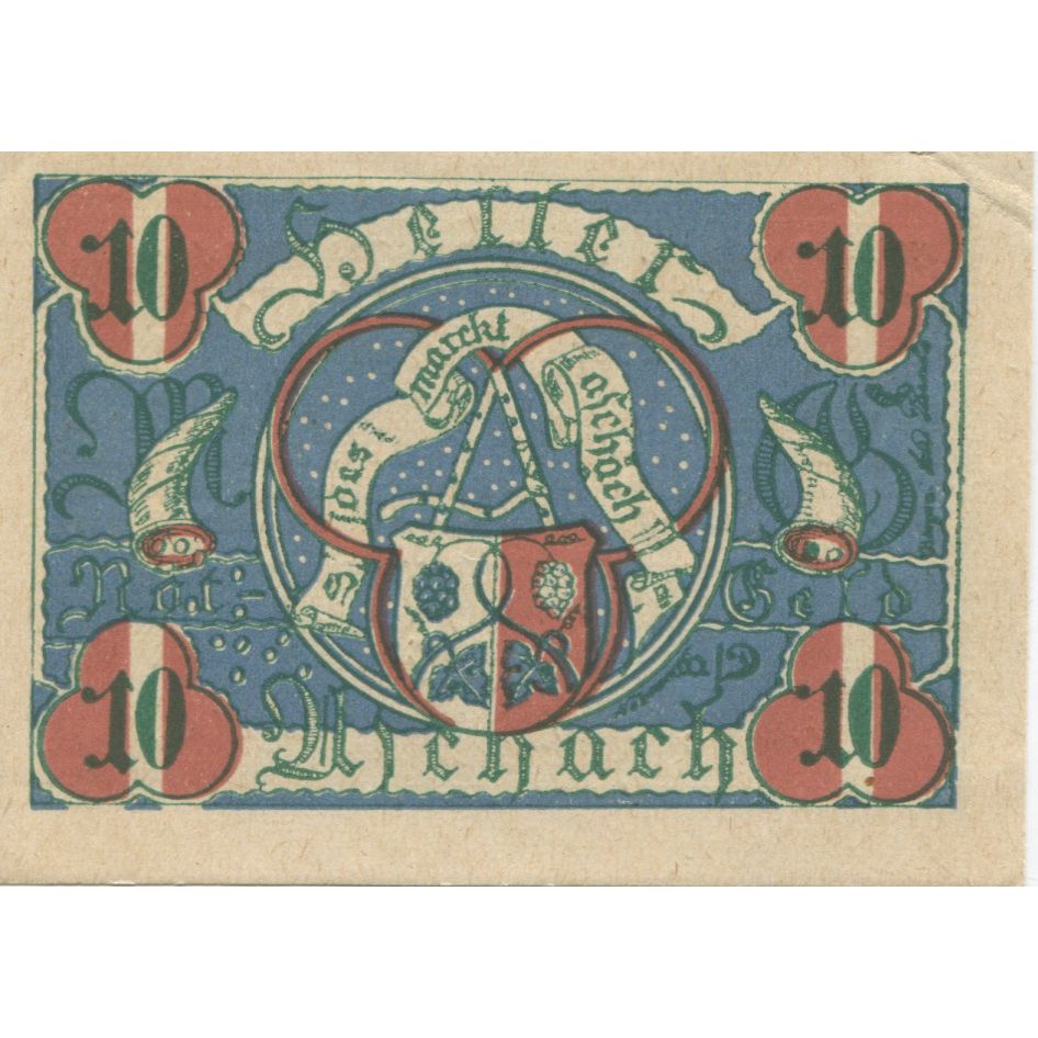 Geldschein, Österreich, Aschach, 10 Heller, Blason, 1920, UNZ-, Mehl:FS 53IIb20