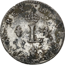 FRANCE, Double sol (2 sous) en billon, 2 Sols, 1745, Paris, KM #500.1,...