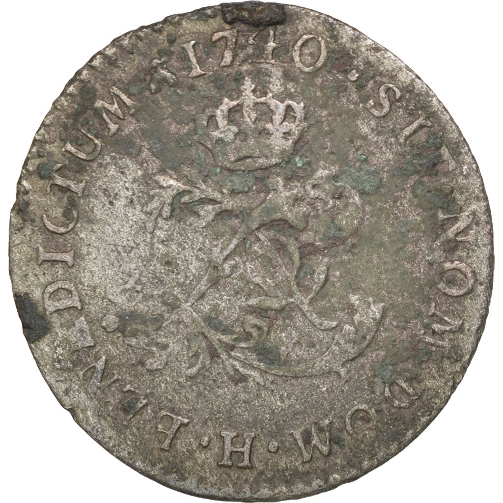 FRANCE, Double sol (2 sous) en billon, 2 Sols, 1740, La Rochelle, KM #500.9,...