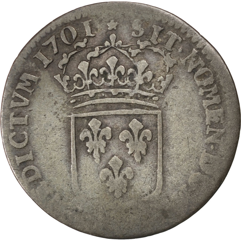 FRANCE, Sol de 15 deniers ou quinzain, 15 Deniers, 1701, Lille, KM #285.22,...