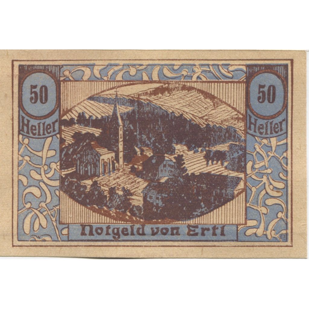 Banknote, Austria, Ertl, 50 Heller, Eglise 1920-12-30, UNC(63), Mehl:FS 185b