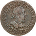 FRANCE, Double tournois, buste laurée et cuirassé, Double Tournois, 1615, Amiens