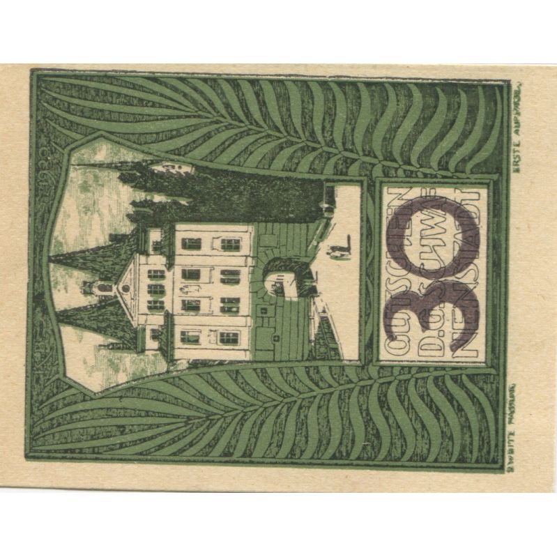 Banknote Austria Schwanenstadt, 30 Heller, château, 1920 UNC(63) Mehl:FS 977IIa