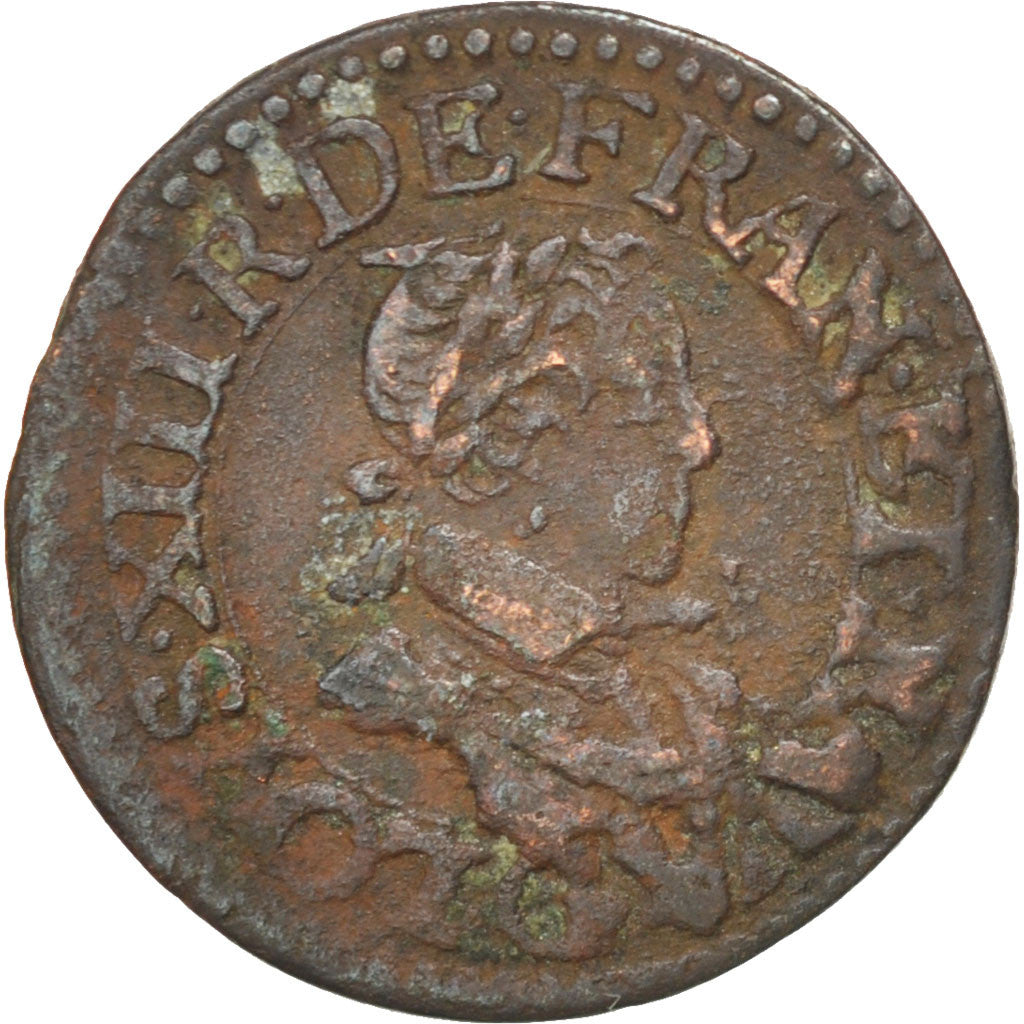 FRANCE, Double tournois, buste enfantin, Double Tournois, 1619, Poitiers, KM...