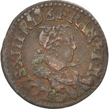 FRANCE, Double tournois, buste enfantin, Double Tournois, 1619, Poitiers, KM...