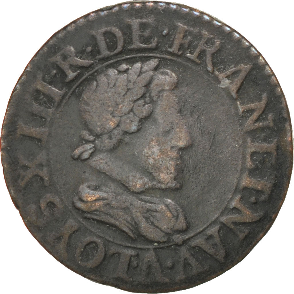 Louis XIII, Double Tournois buste juvénile au col rabattu 1622 Paris, KM 61.1