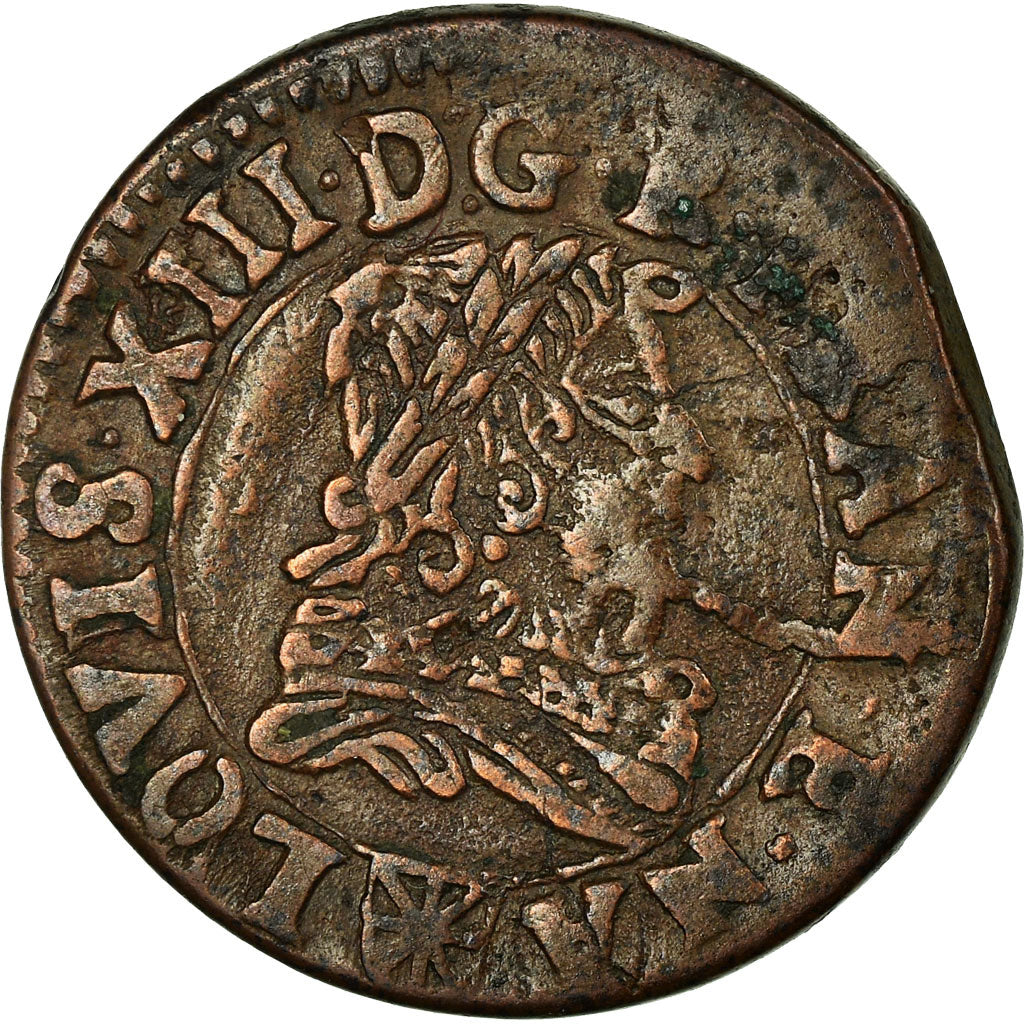 Coin, France, Louis XIII, Double tournois de Navarre, Double Tournois, 1635