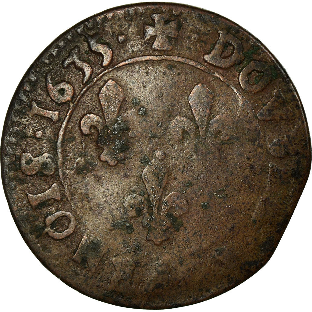 Coin, France, Louis XIII, Double tournois de Navarre, Double Tournois, 1635
