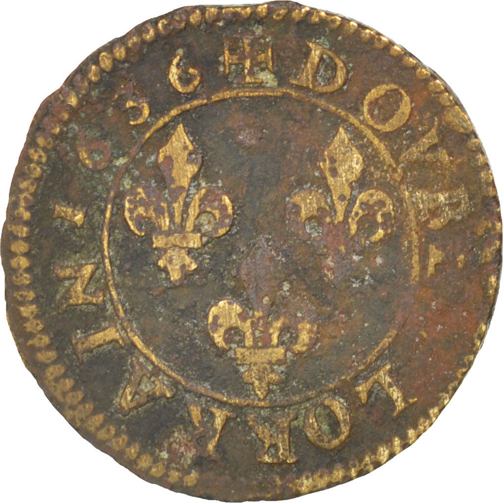 Louis XIII, Double Lorrain buste lauré 1636 Stenay, KM 87