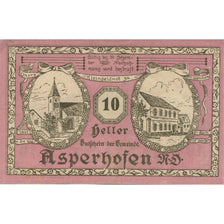 Banknote, Austria, Asperhofen, 10 Heller, Eglise, 1920 UNC(63) Mehl:FS 58a
