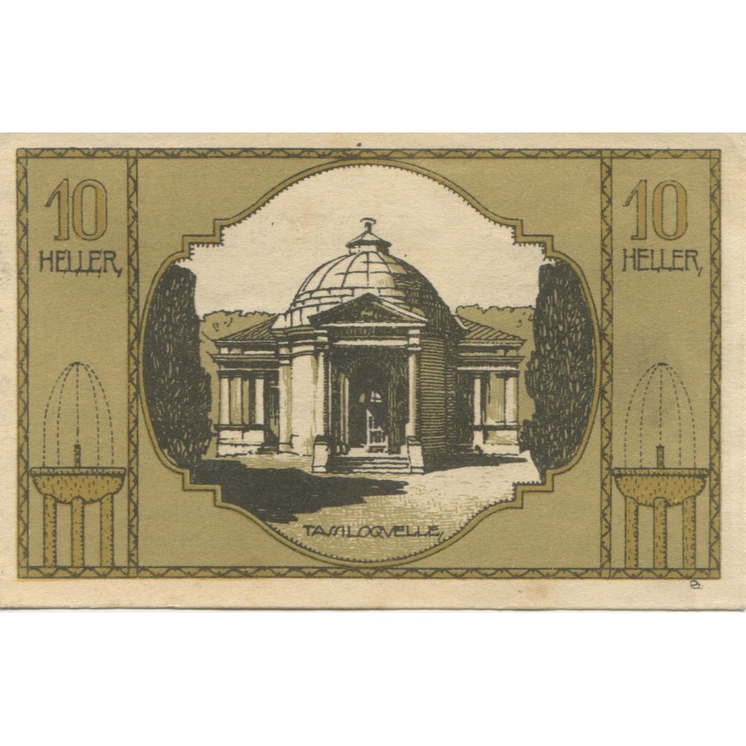 Banknote, Austria, Bad Hall, 10 Heller, Monument, 1920 UNC(63) Mehl:FS 76Ia