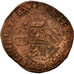 Moneta, Paesi Bassi Spagnoli, Flanders, Liard, 12 Mites, 1653, Bruges, MB, Rame